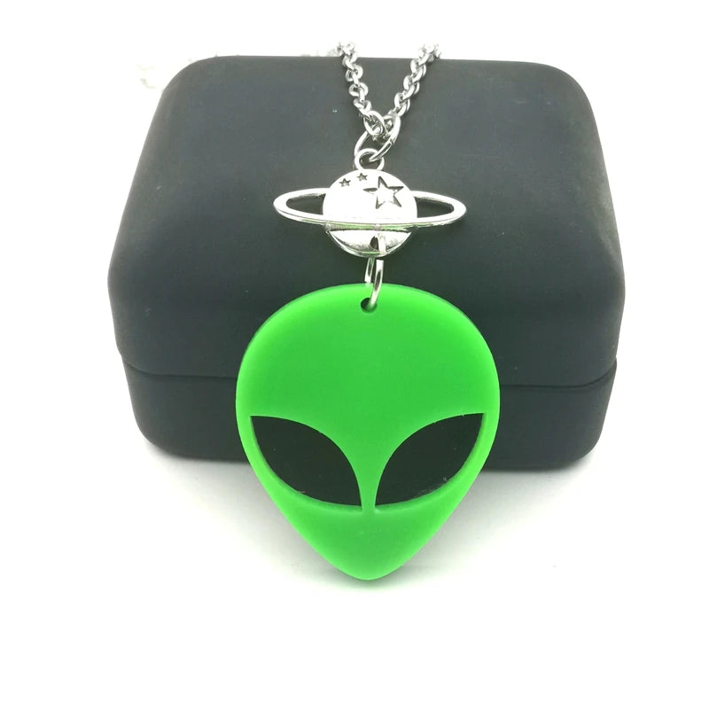 Fashion Women Alien Head Acrylic Necklace