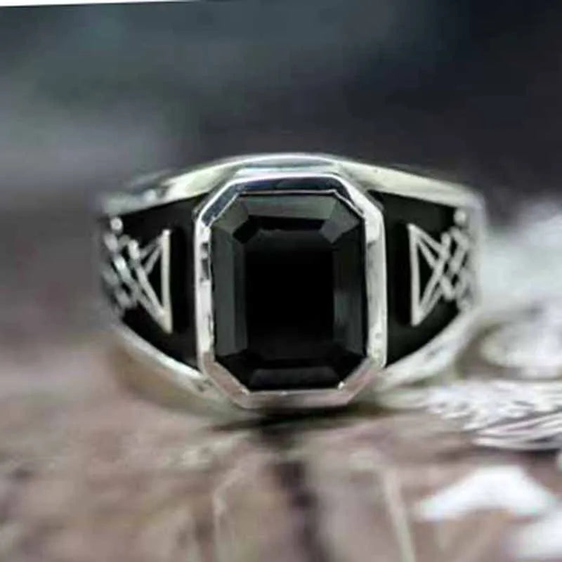 Vintage Gothic Baphomet Seal Signet Rings