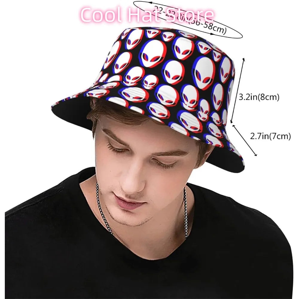 3D Alien Print Bucket Hat