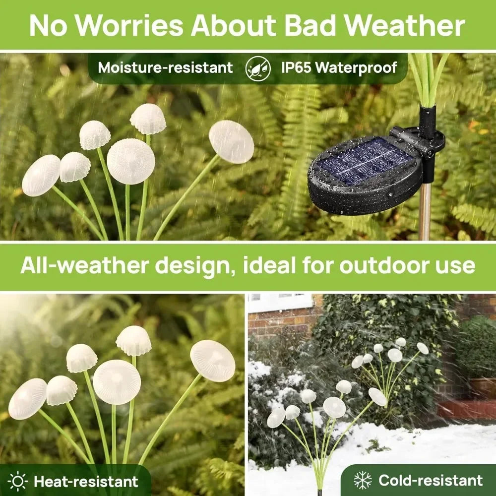 Solar Mushroom Garden Lights Dual Modes