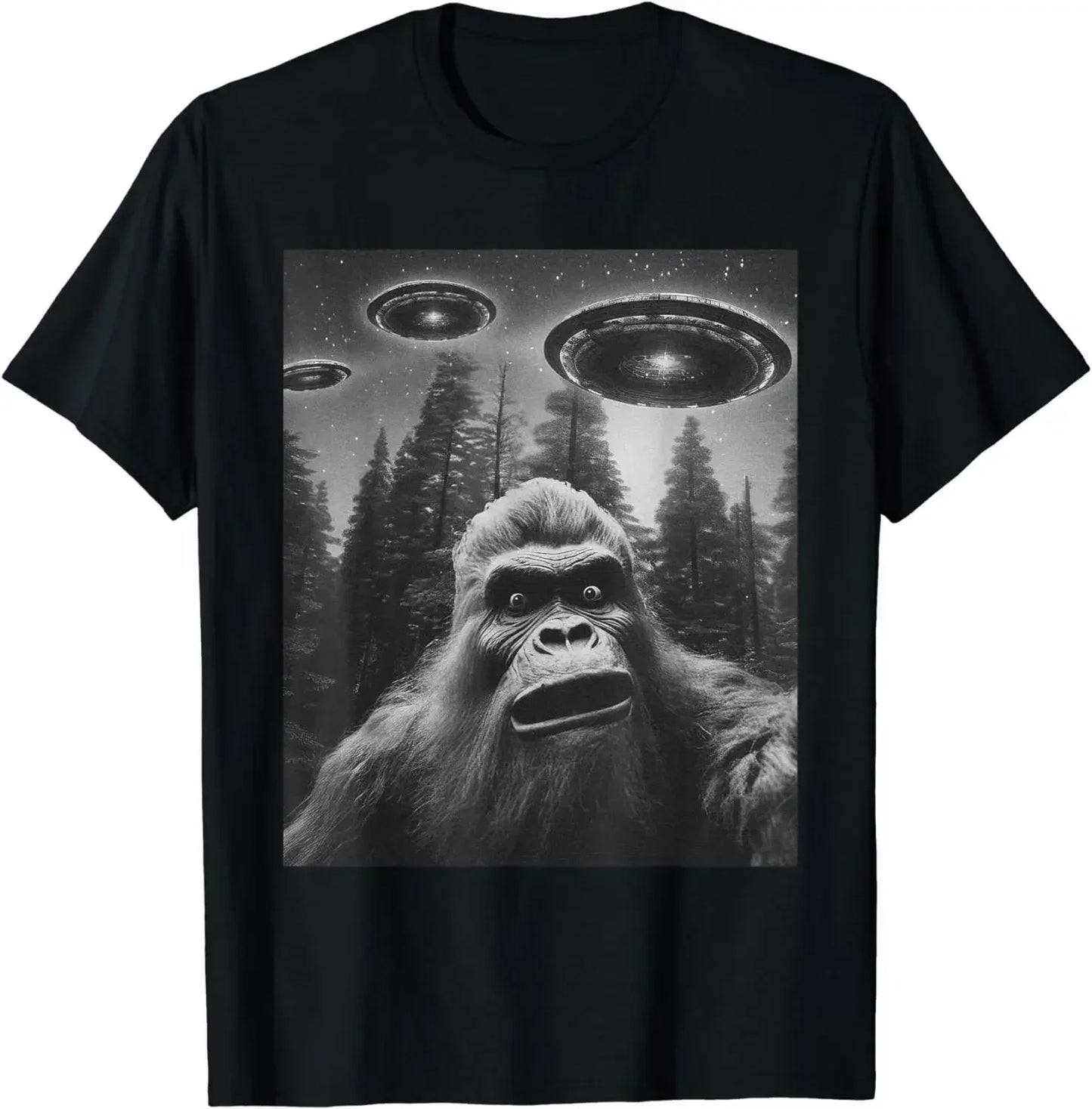 Bigfoot Sasquatch Alien UFO T-Shirt