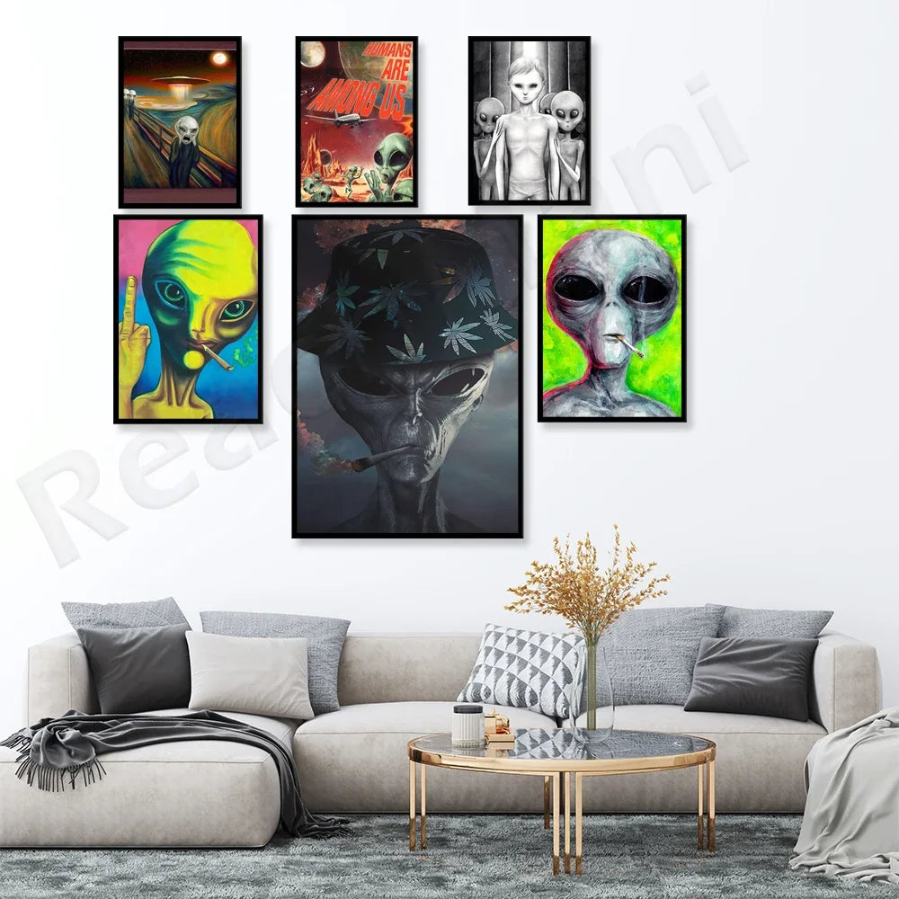 UFO Poster/UFO Alien Poster/Alien Scream Poster