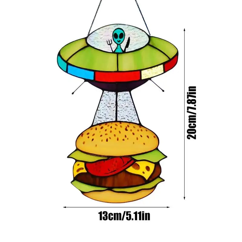 Alien UFO Sun Catcher Hangable Ornament