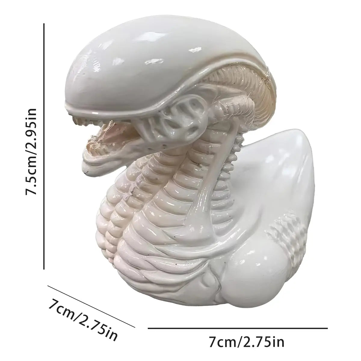 Gothic Resin Duck Figurine - Dark Alien Decor,