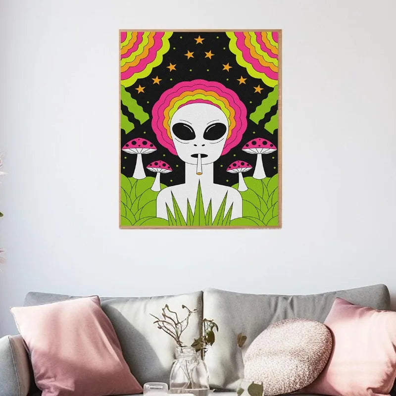 Fantasy Alien Psychedelic Art Funny Poster