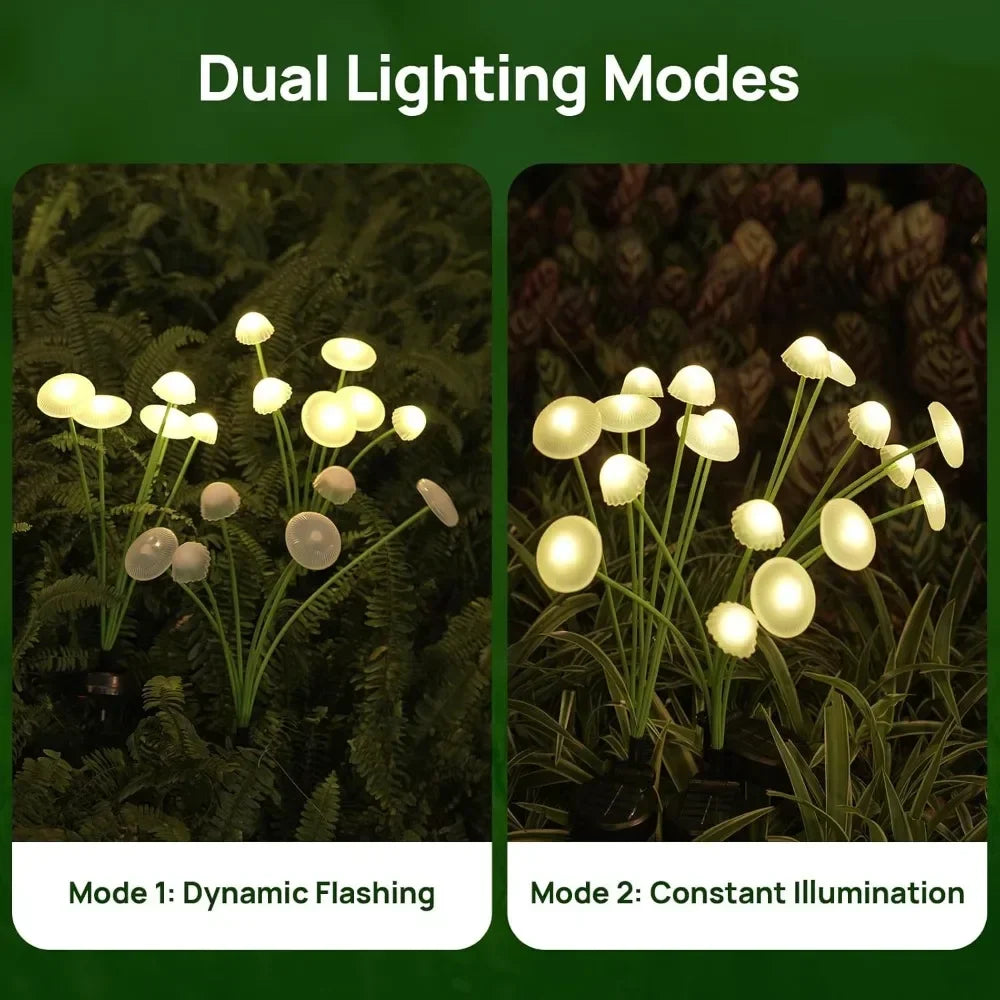 Solar Mushroom Garden Lights Dual Modes