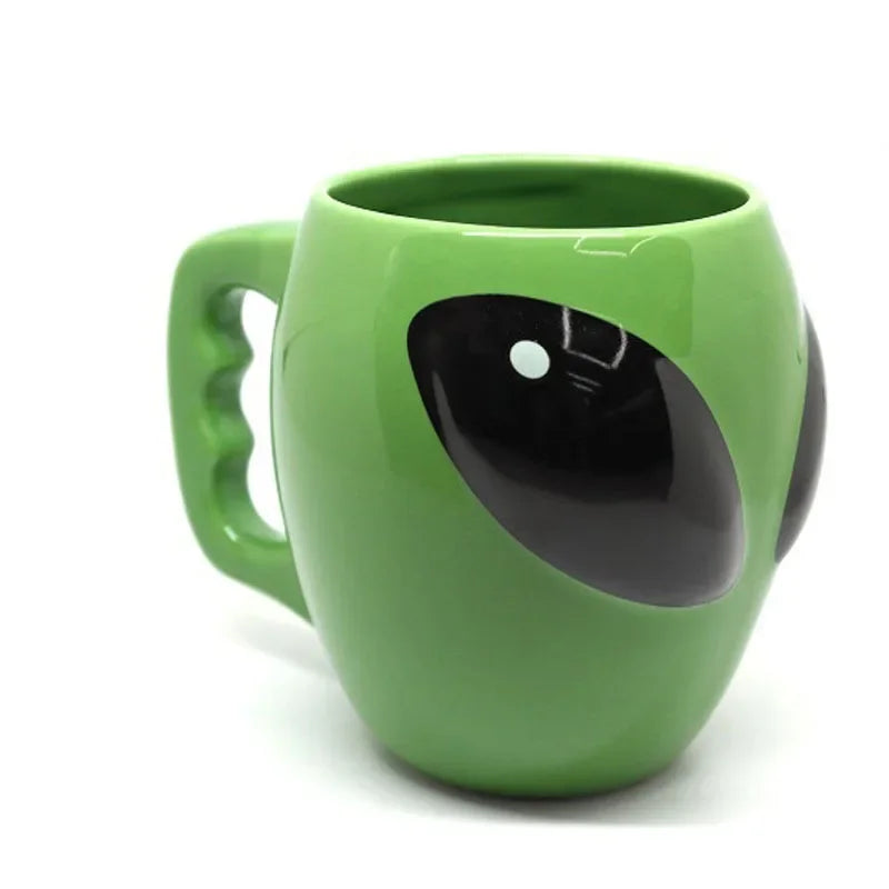 Cartoon Creative Green Alien Ceramic Cups