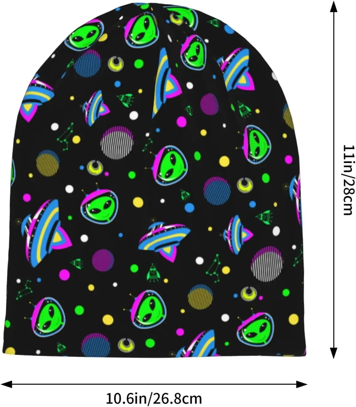 Aliens Space UFO Beanie Hat Chemo Headwear Slouchy