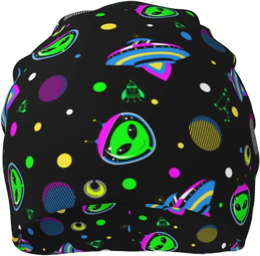 Aliens Space UFO Beanie Hat Chemo Headwear Slouchy