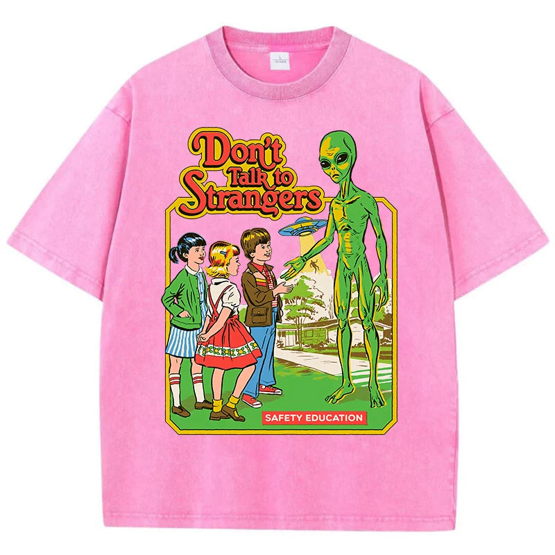 Cartoon Alien Classic Communication Print Women T-shirt