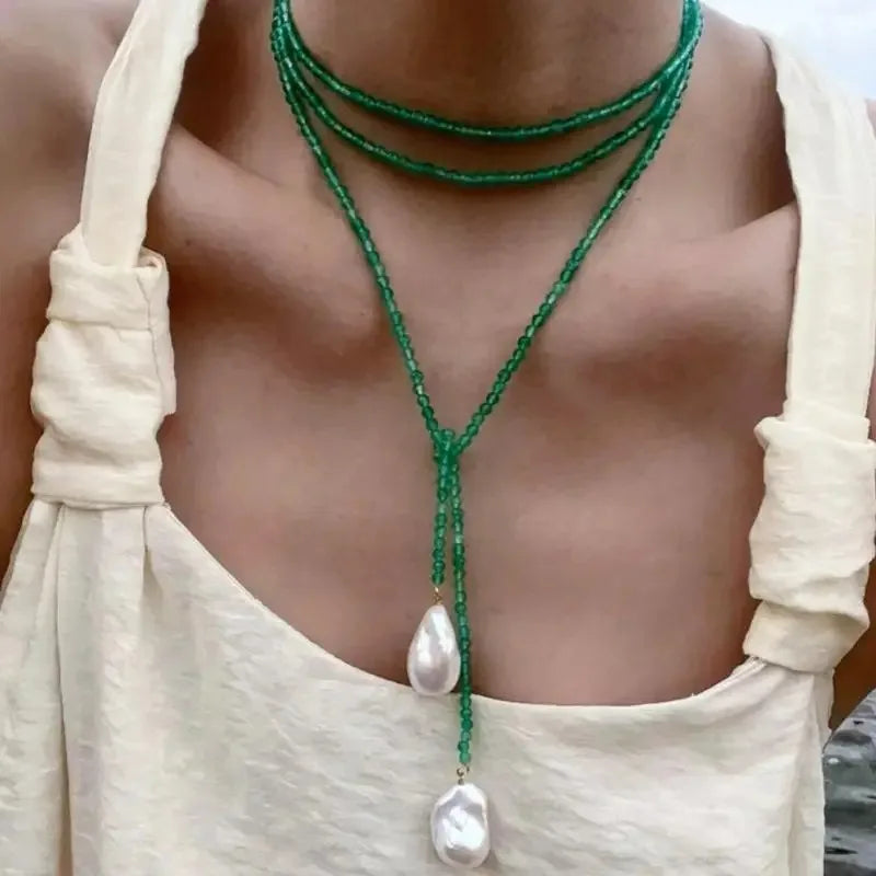 Retro Alien Irregular Baroque Pearl Pendant Necklace for Women