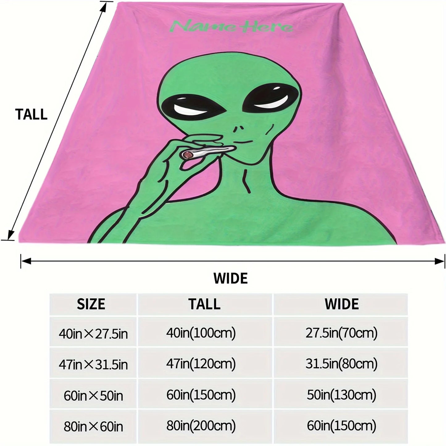 Customizable alien pattern flannel blanket