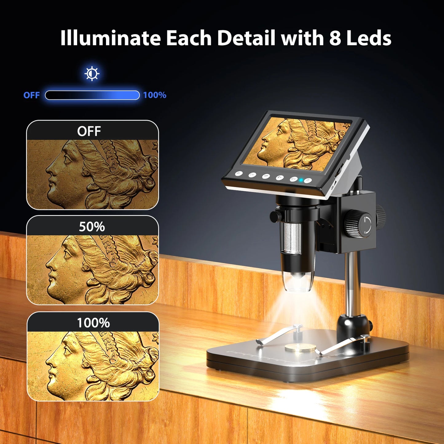 Digital Microscope 1000X Coin Microscope 1080P