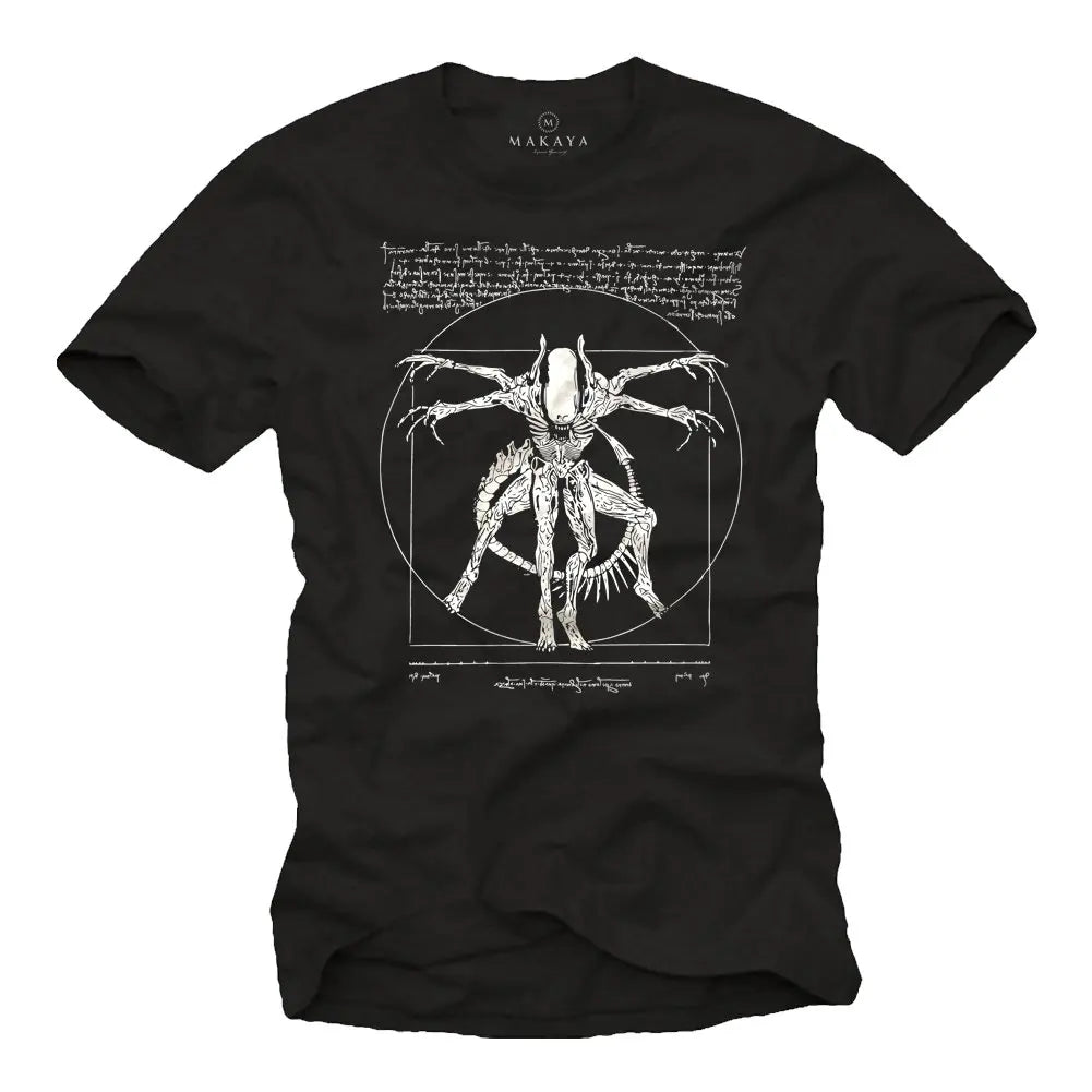 Alien Men's Gamer T-Shirt Da Vinci Print Women Tops Fashion Tshirt