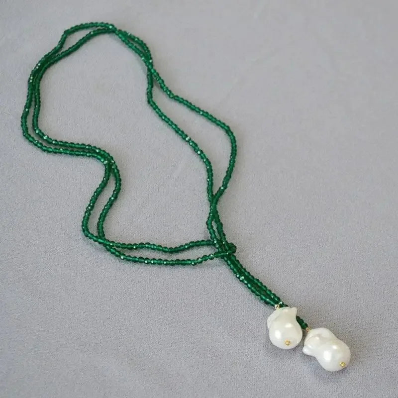 Retro Alien Irregular Baroque Pearl Pendant Necklace for Women