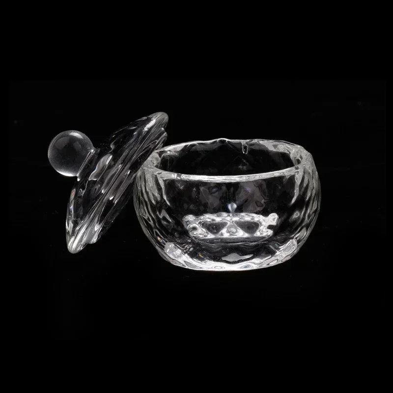 Crystal Glass Dappen Dish Cup Holder Lid Bowl