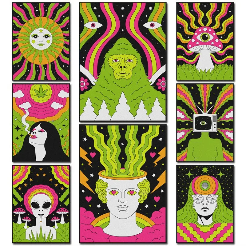 Fantasy Alien Psychedelic Art Funny Poster