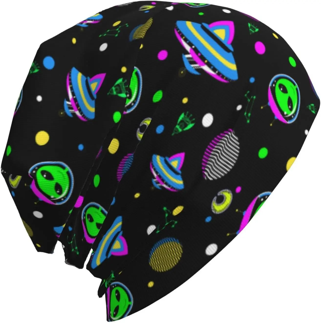 Aliens Space UFO Beanie Hat Chemo Headwear Slouchy