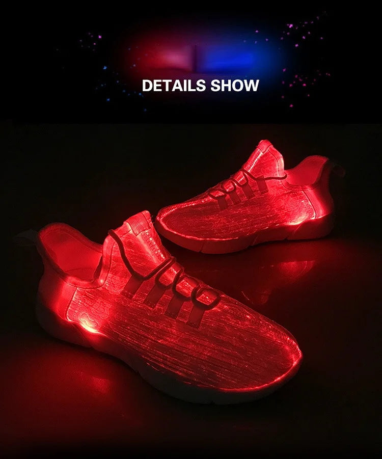 New Led Fiber Optic Shoes for girls boys men women
