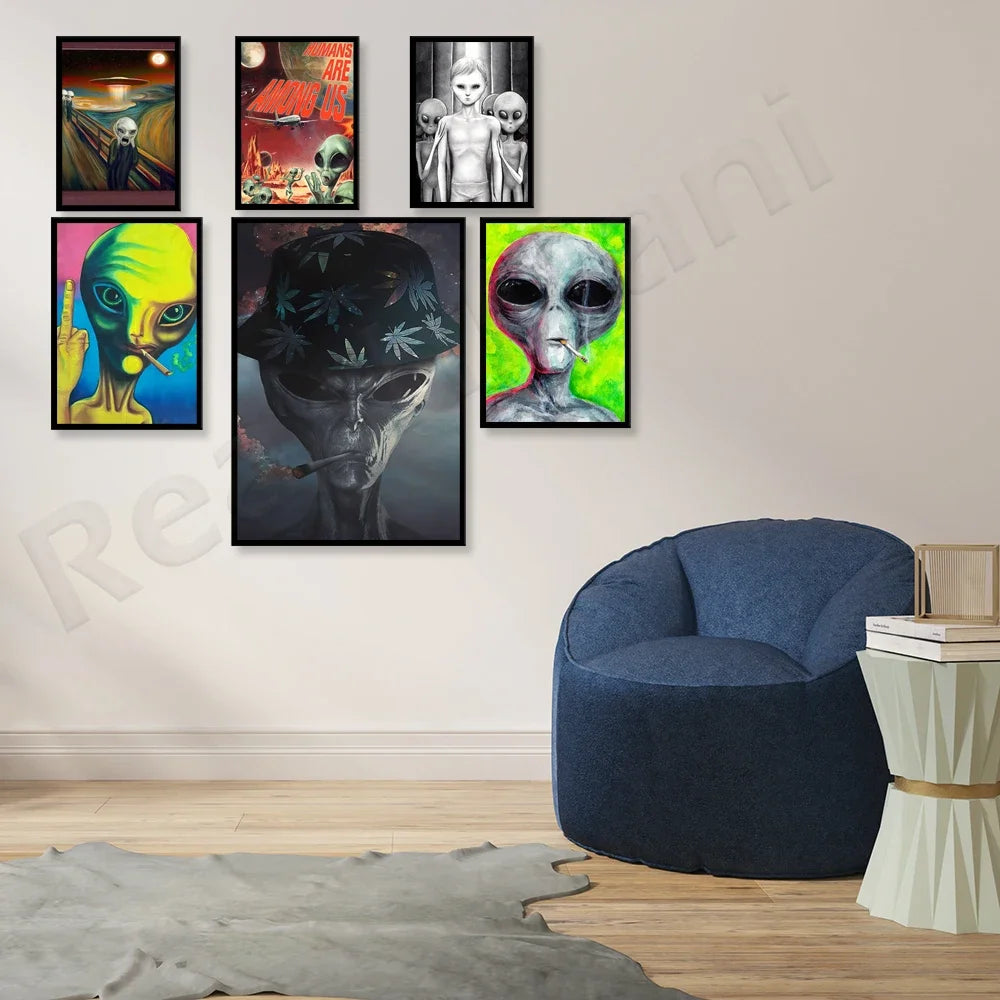 UFO Poster/UFO Alien Poster/Alien Scream Poster