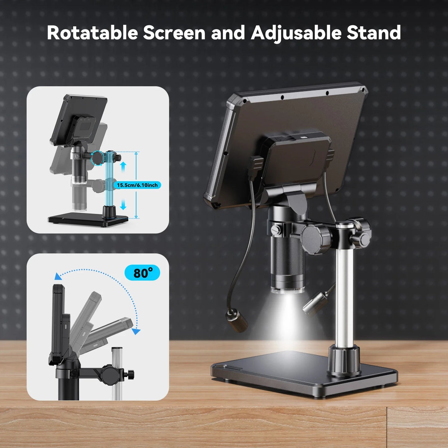 7inch Digital Microscope 1200X Magnification for Coins
