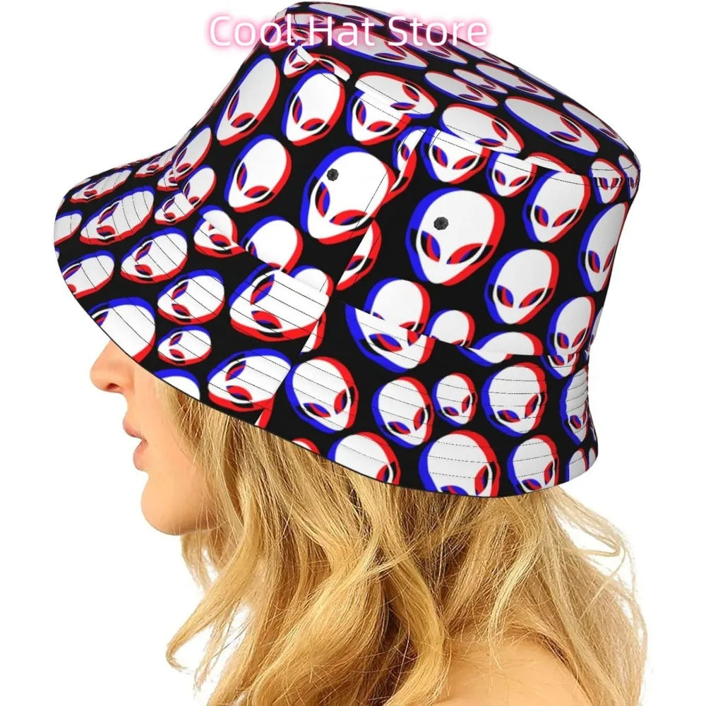 3D Alien Print Bucket Hat