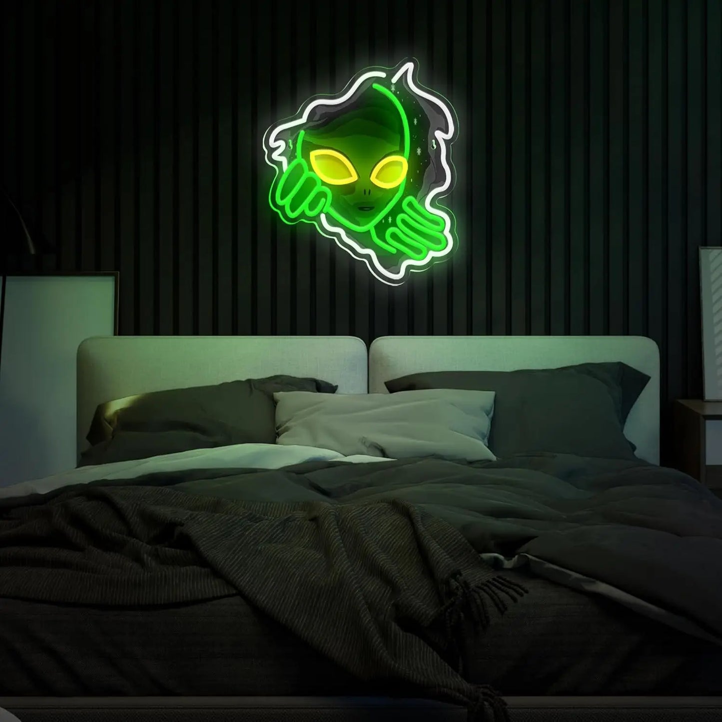 Alien Head LED Neon Sign Light for Bedroom Game Room