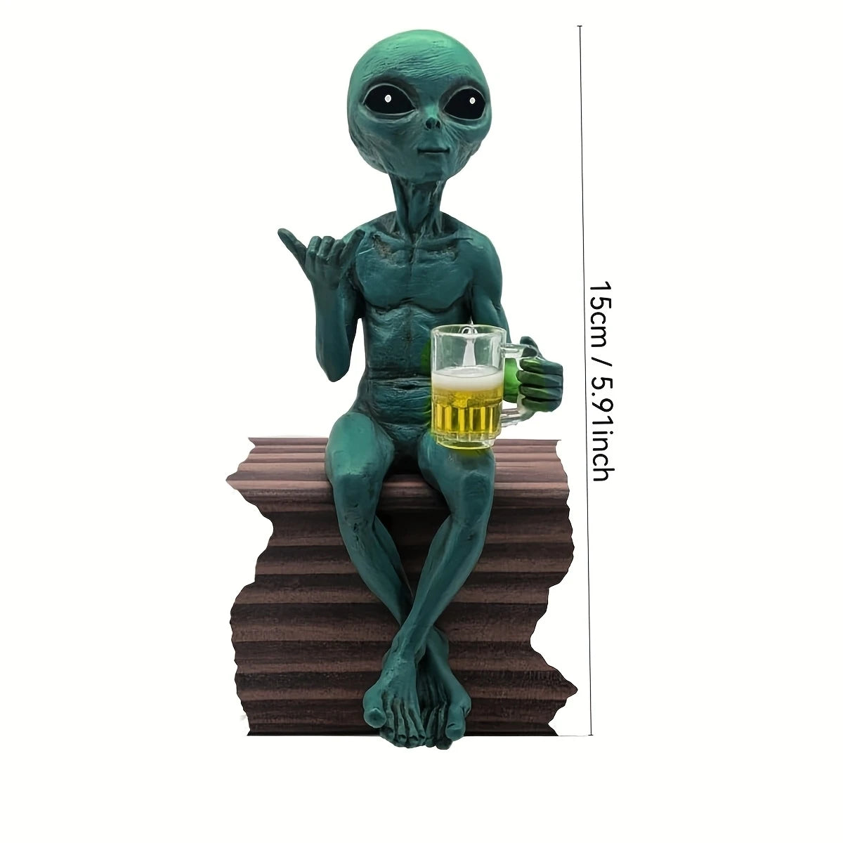 Drinking Alien Sculpture Novelty Alien Collectibles