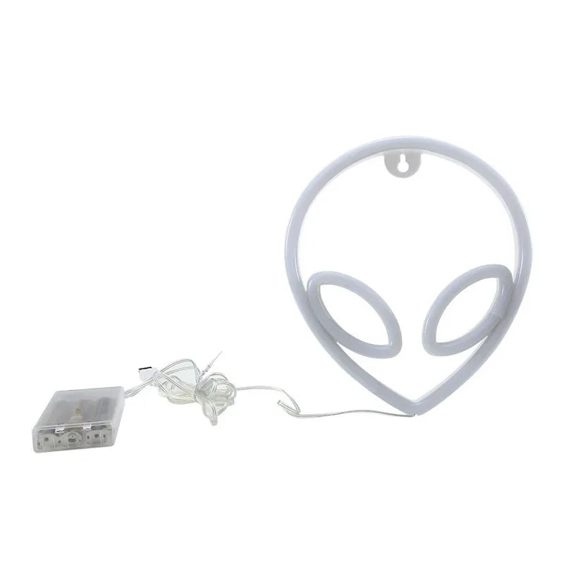 Green Alien LED Neon Night Lights Art Sign Game Room