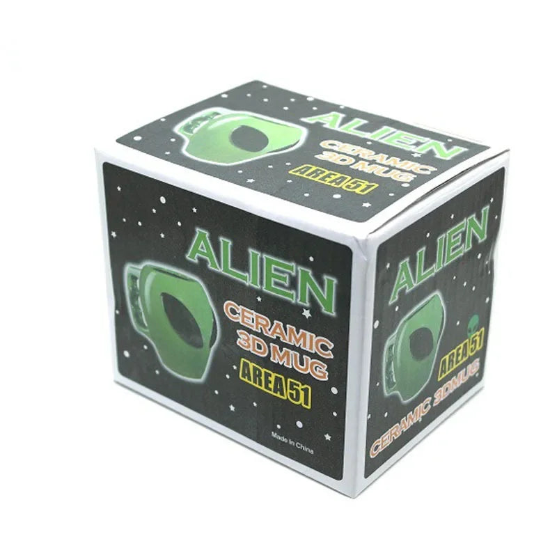 Cartoon Creative Green Alien Ceramic Cups