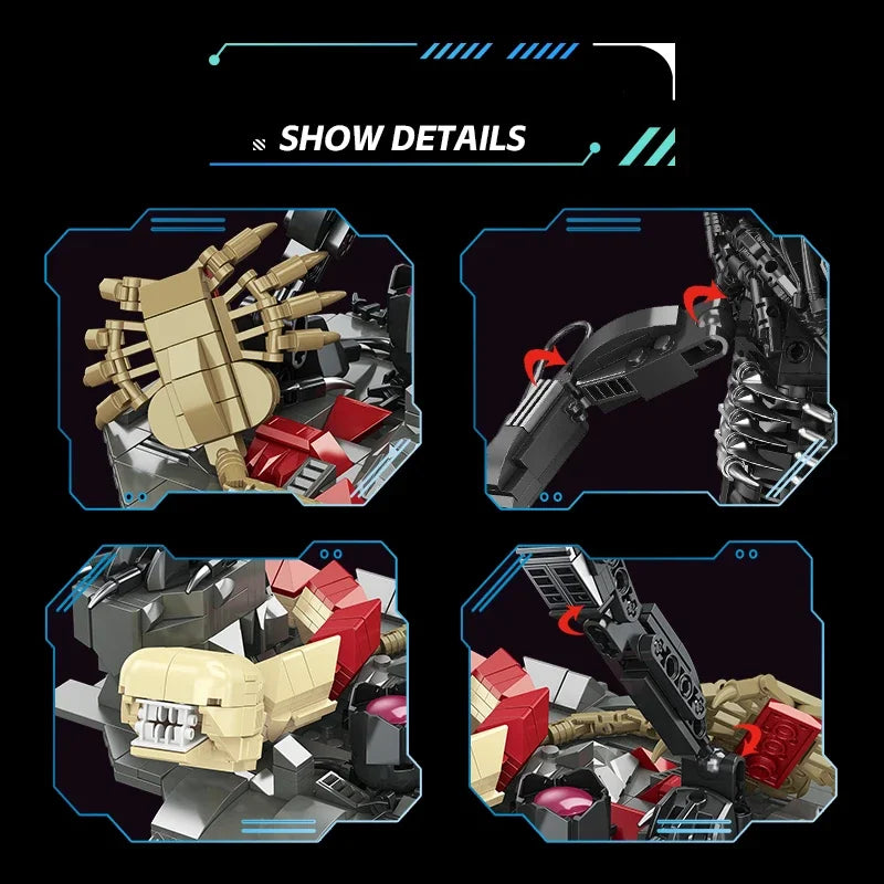 Alien Monster Building Blocks Classic Movie Robot Assemble Model 882PCS