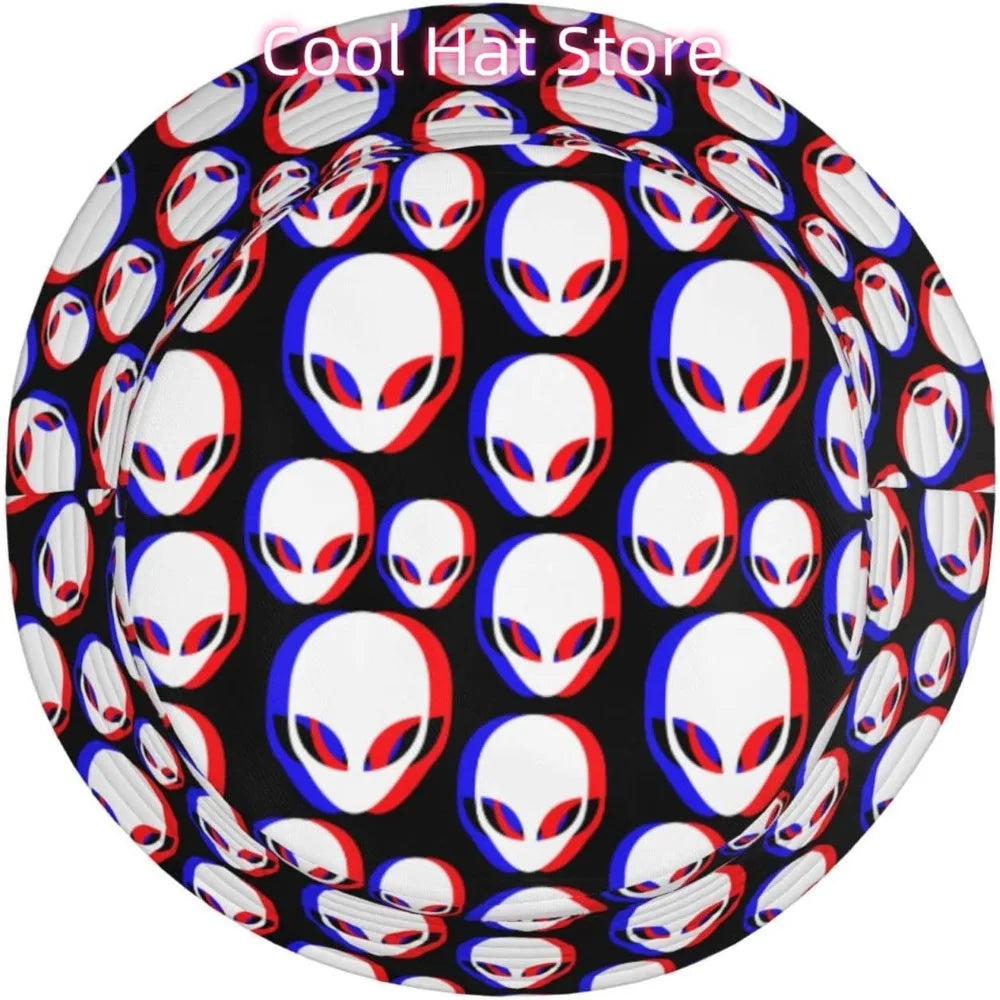 3D Alien Print Bucket Hat