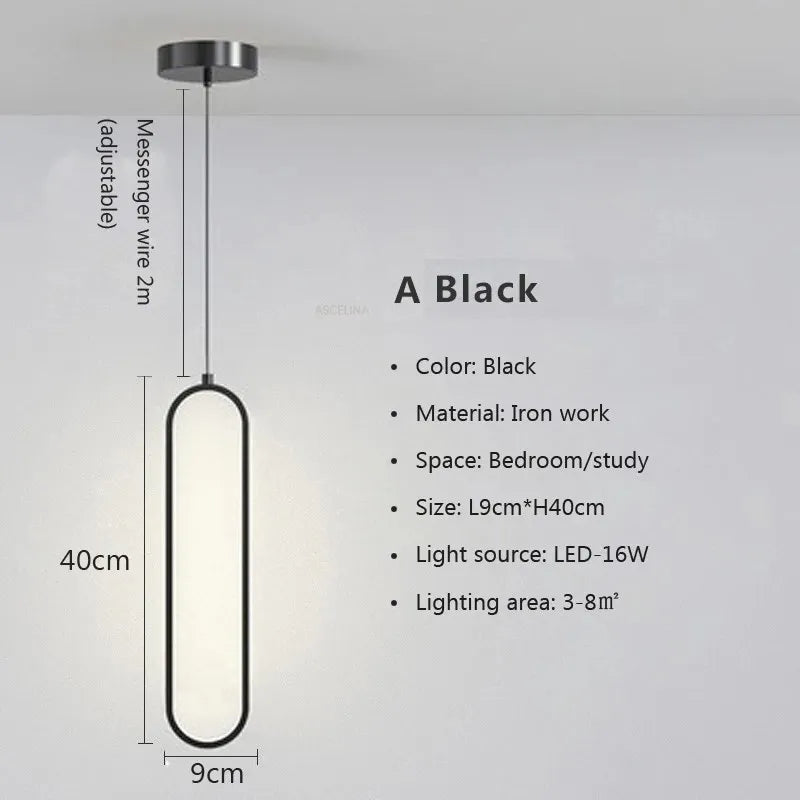 Modern Minimalist LED Pendant Light Chandelier For Bedroom