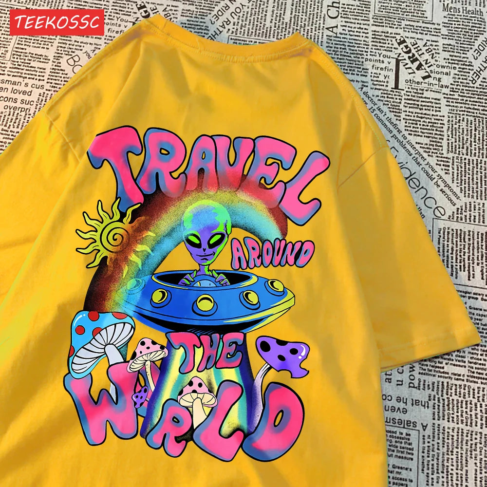 Alien Ufo Travel Around The World Shirt