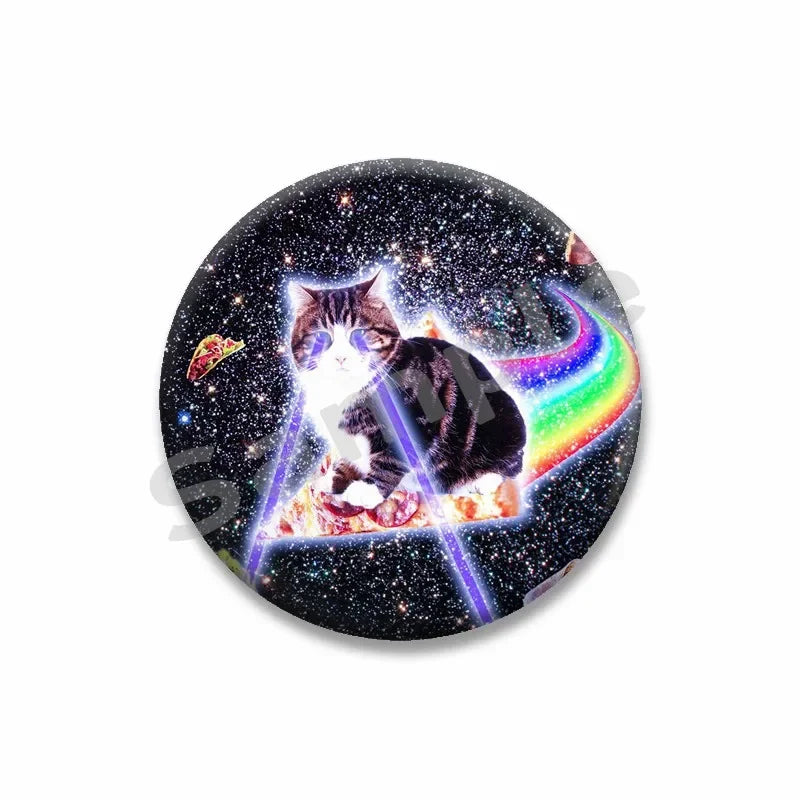 Rainbow Alien Cat Enamel Pin 32-75mm