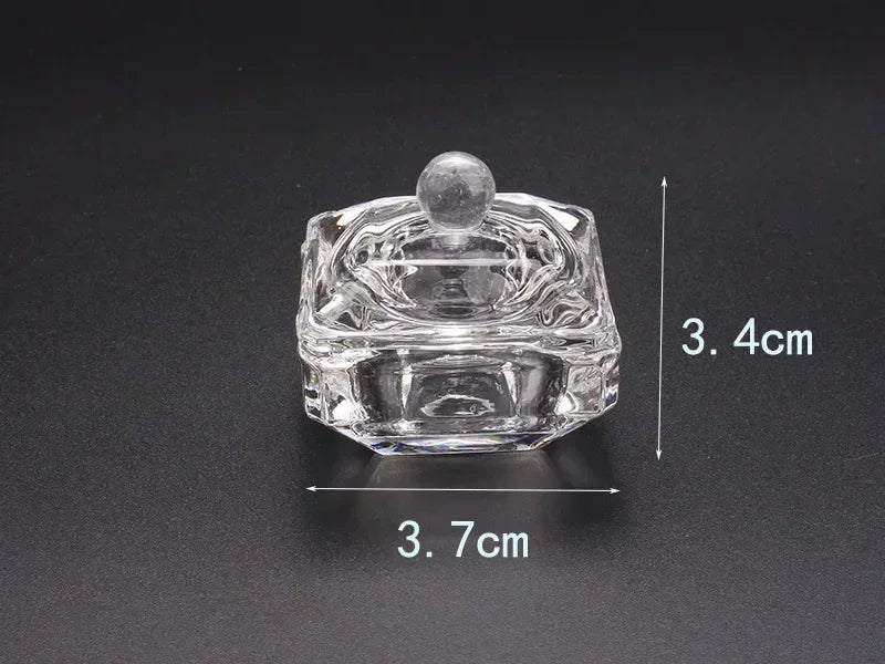 Crystal Glass Dappen Dish Cup Holder Lid Bowl