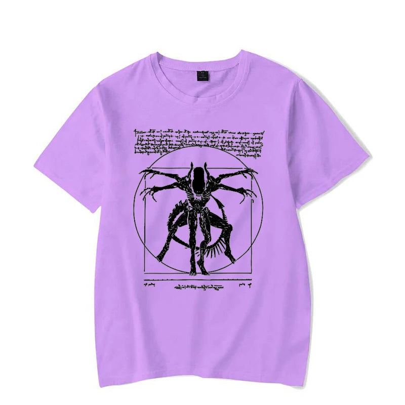 Alien Men's Gamer T-Shirt Da Vinci Print Women Tops Fashion Tshirt