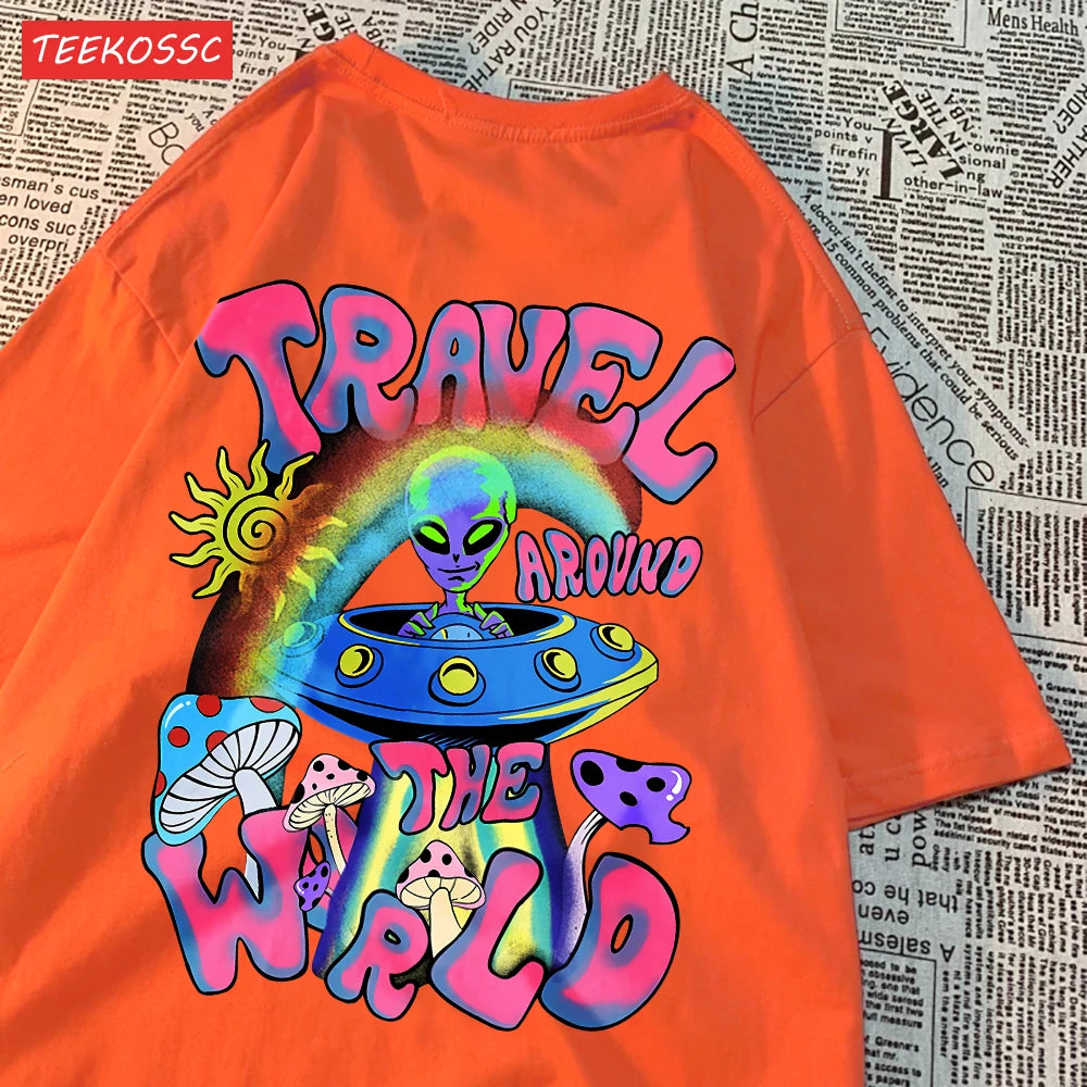 Alien Ufo Travel Around The World Shirt