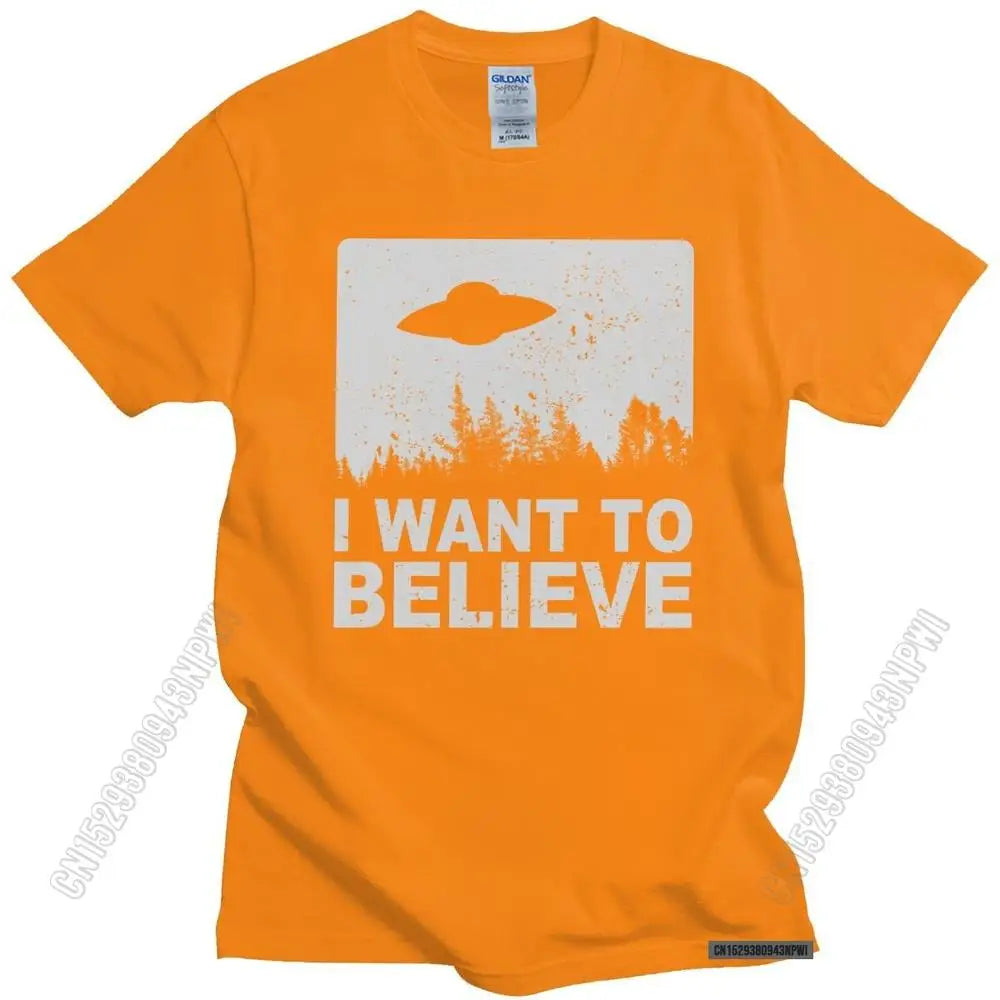 Stylish Male The X Files I Want To Believe Tshirt