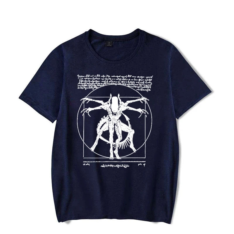 Alien Men's Gamer T-Shirt Da Vinci Print Women Tops Fashion Tshirt