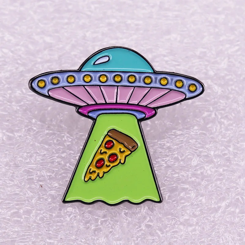 Creative Alien UFO Enamel Brooch Cartoon Pin