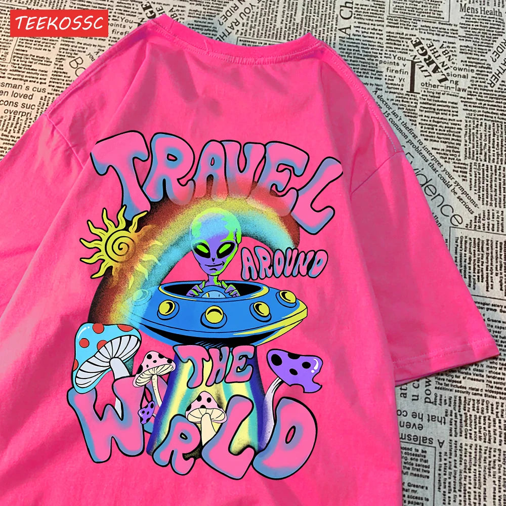 Alien Ufo Travel Around The World Shirt