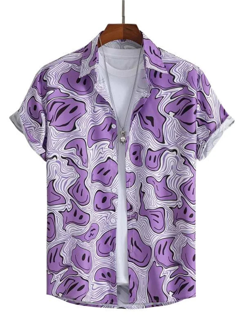 Men's Astronaut Printed Hawaii Short Sleeved Shirt