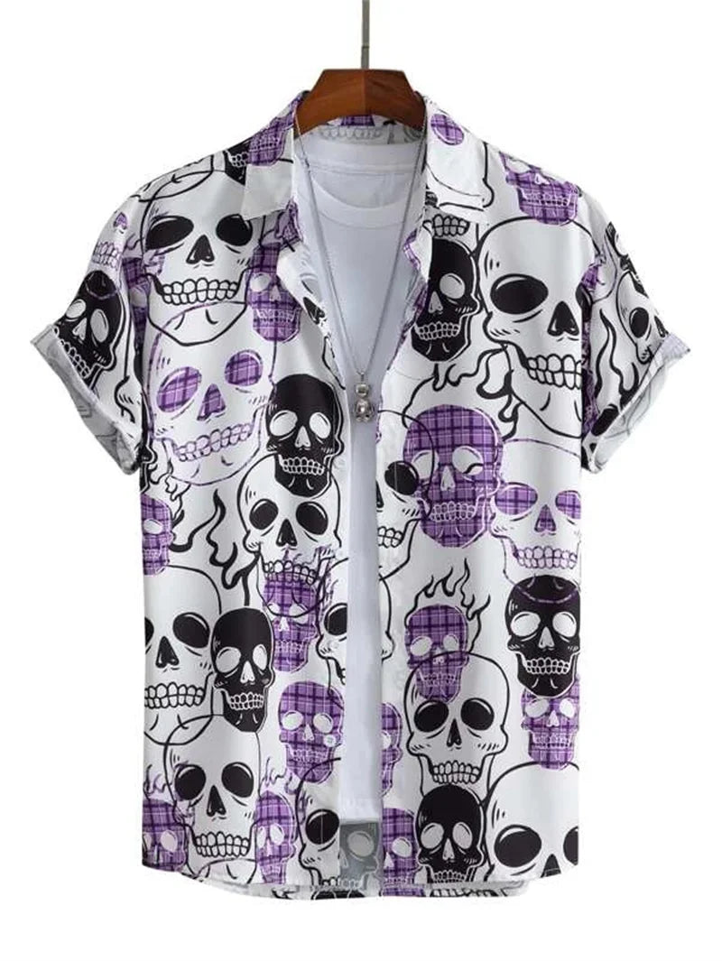 Men's Astronaut Printed Hawaii Short Sleeved Shirt