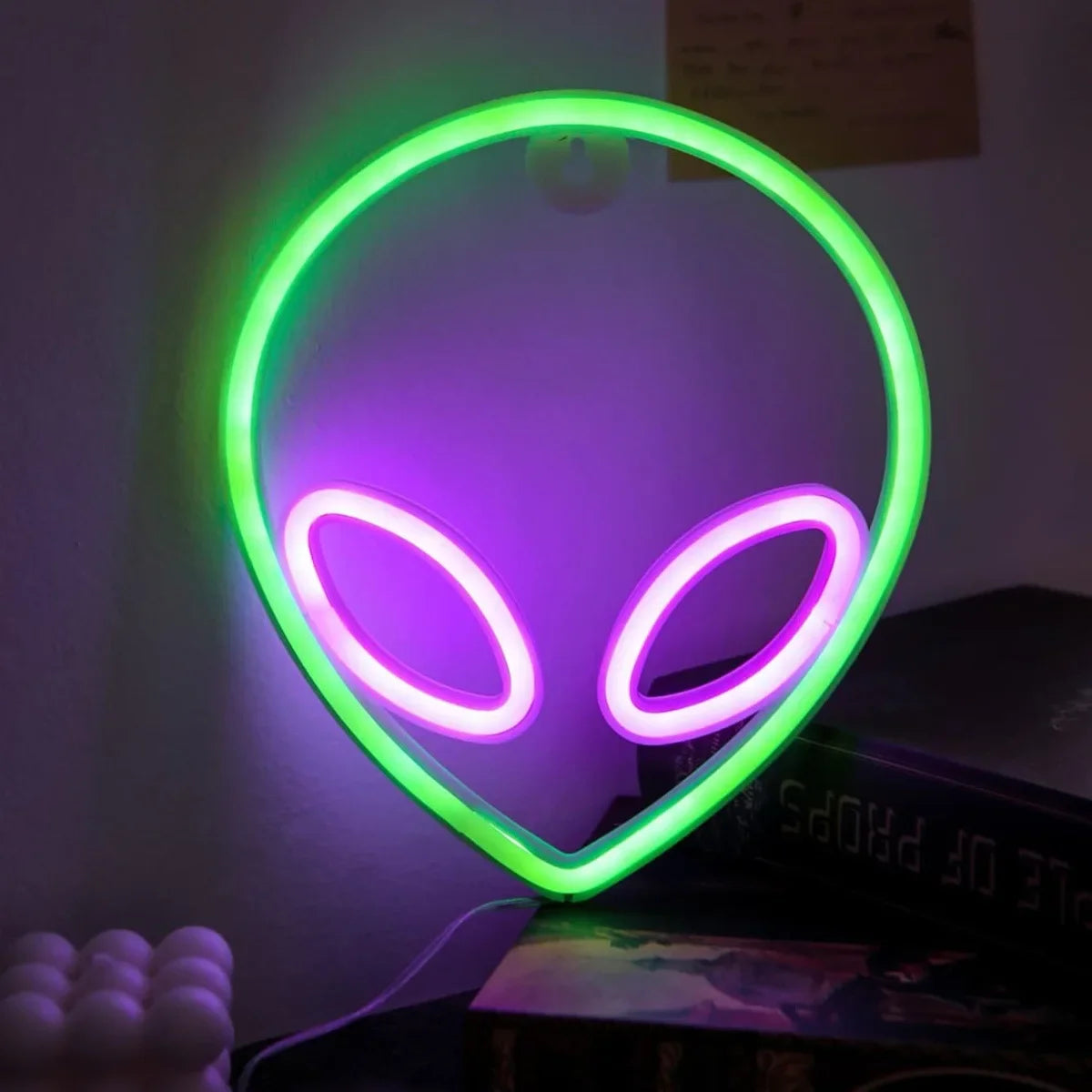 Green Alien LED Neon Night Lights Art Sign Game Room