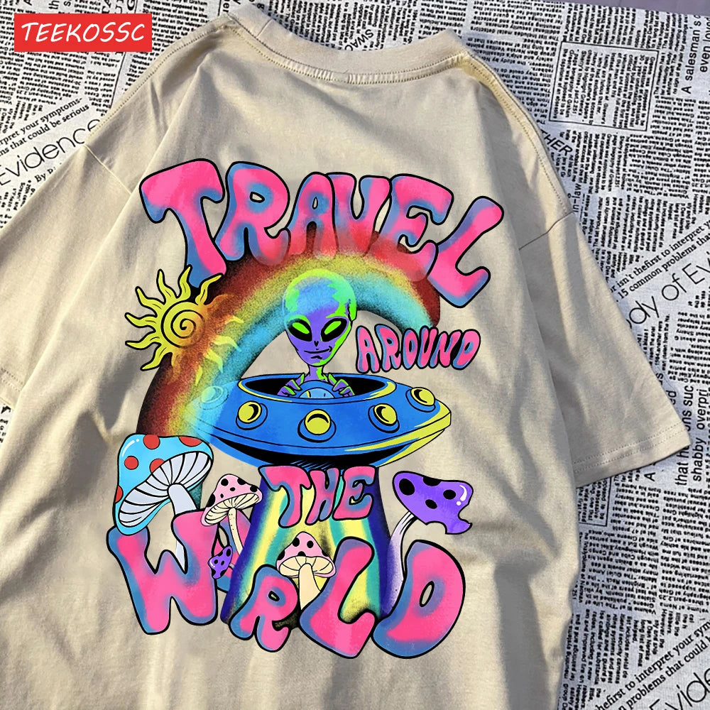 Alien Ufo Travel Around The World Shirt