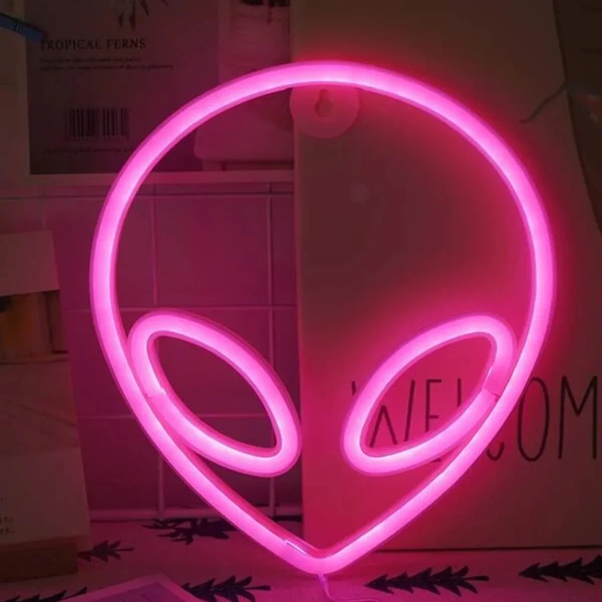 Green Alien LED Neon Night Lights Art Sign Game Room