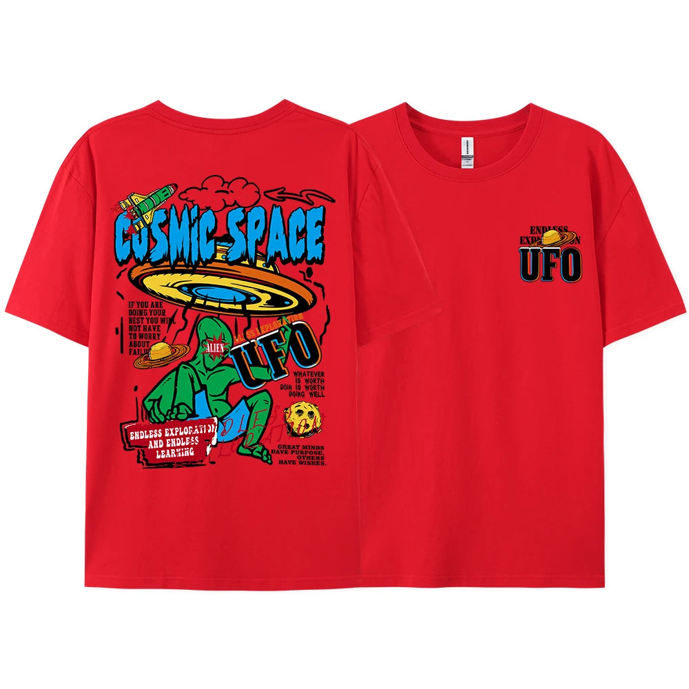 Cosmic Space Ufo Aliens Funny Graphic Printed Men