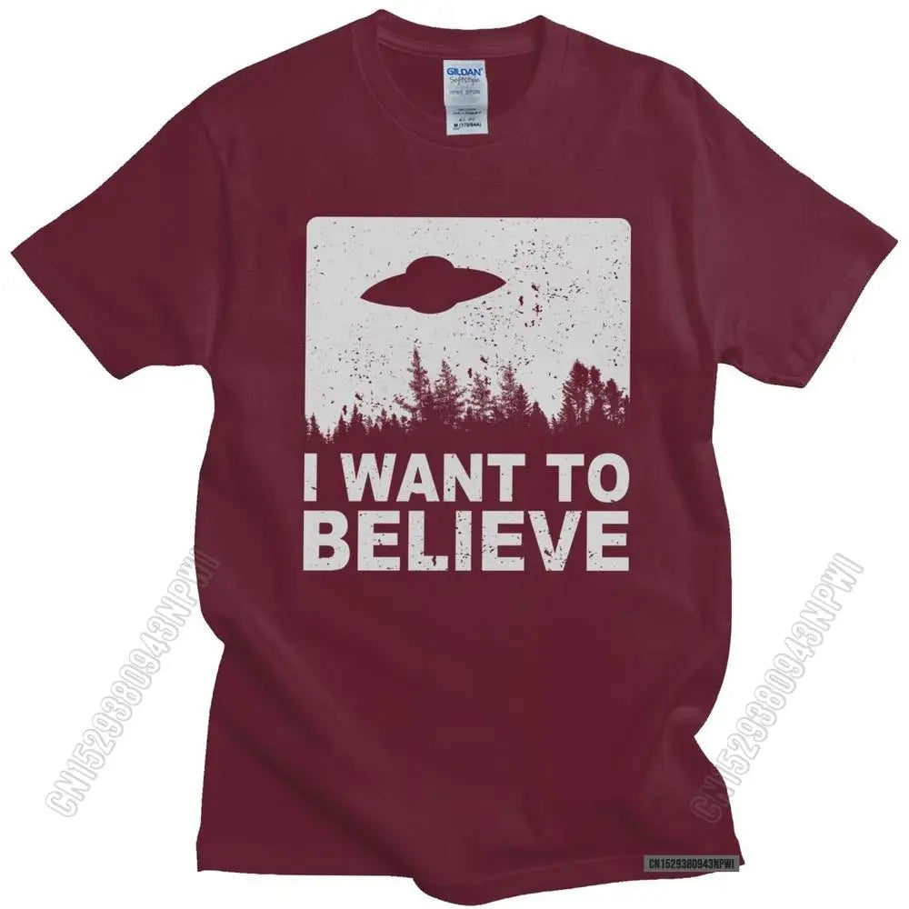 Stylish Male The X Files I Want To Believe Tshirt