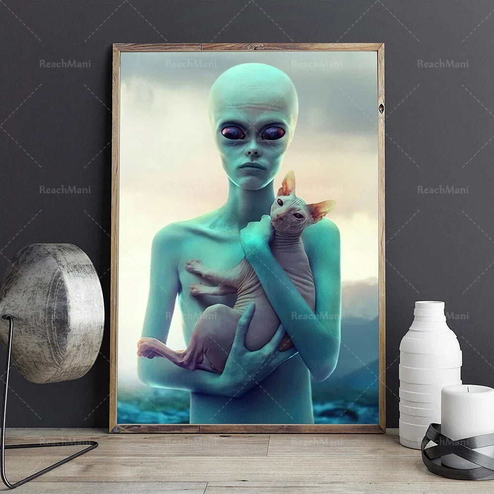 UFO Poster/UFO Alien Poster/Alien Scream Poster